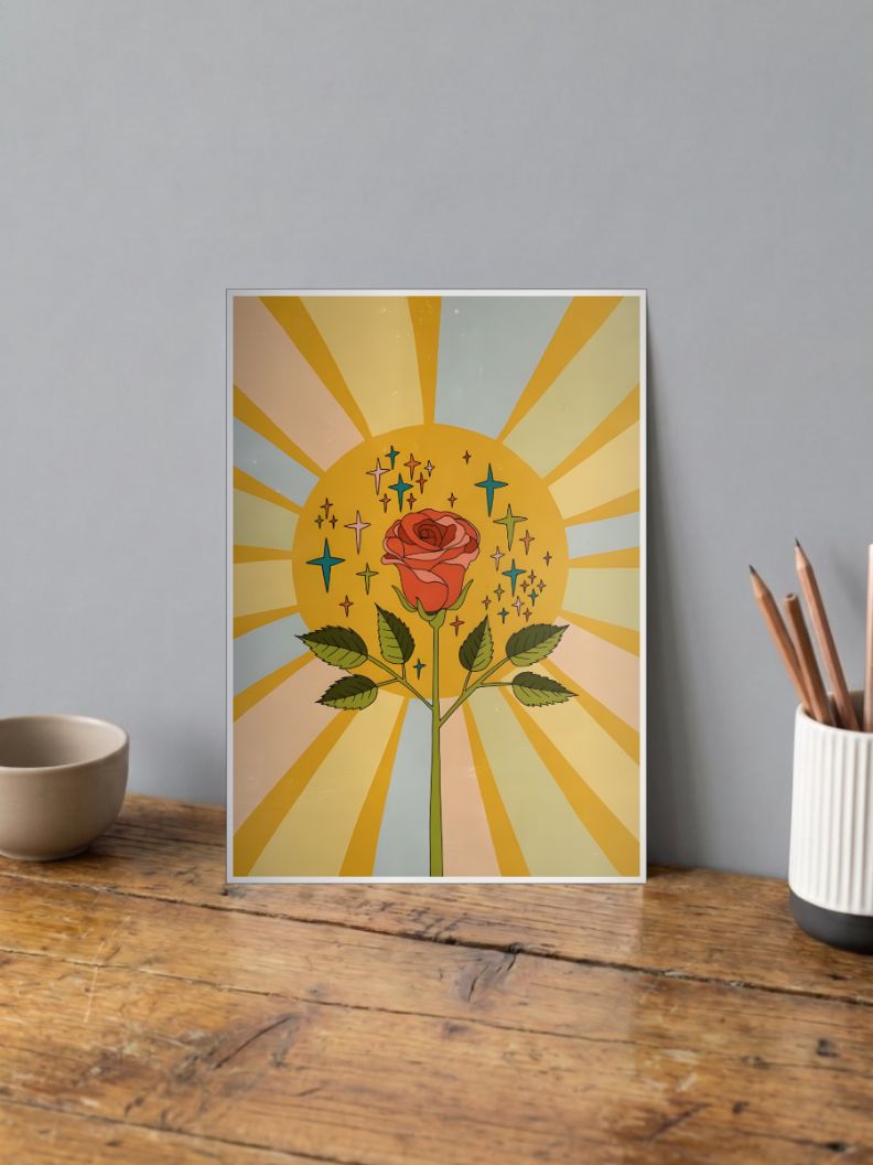 Starry Rose Poster
