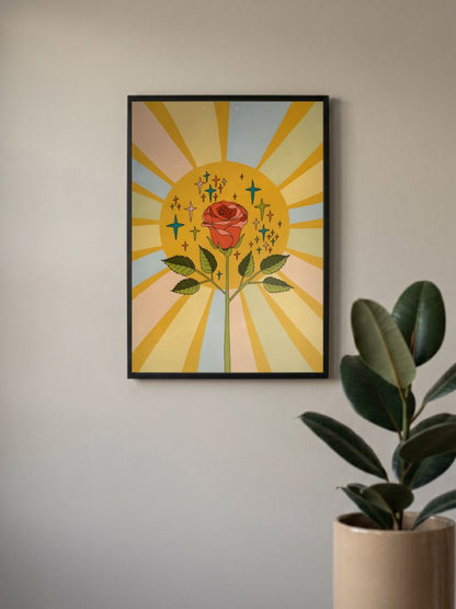Starry Rose Poster