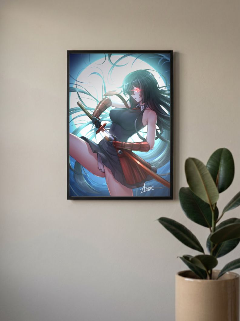 Akame Waifu Art Poster