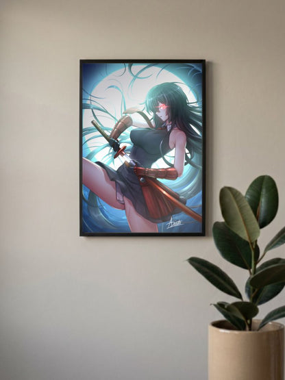 Akame Waifu Art Poster