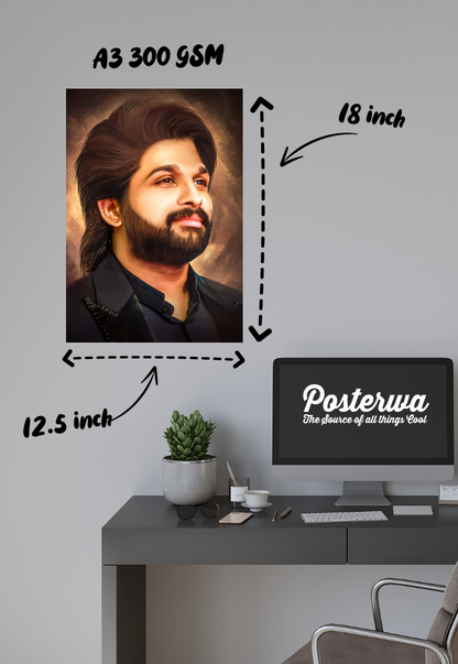 Vibrant Strokes of Stardom| Allu Arjun |Tollywood Movie Poster