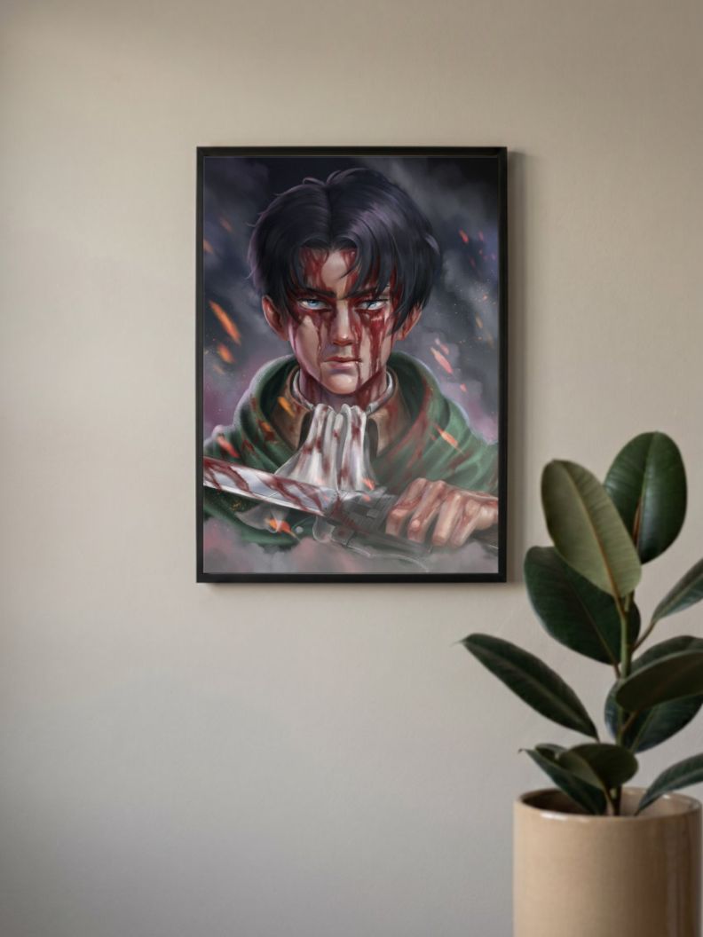 “Attack on Titan:  Levi's Resolve | Levi Ackerman | Anime Poster