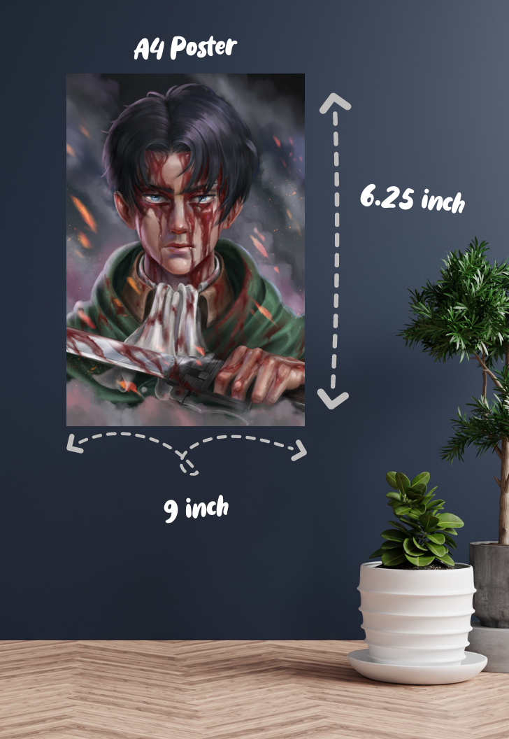 “Attack on Titan:  Levi's Resolve | Levi Ackerman | Anime Poster