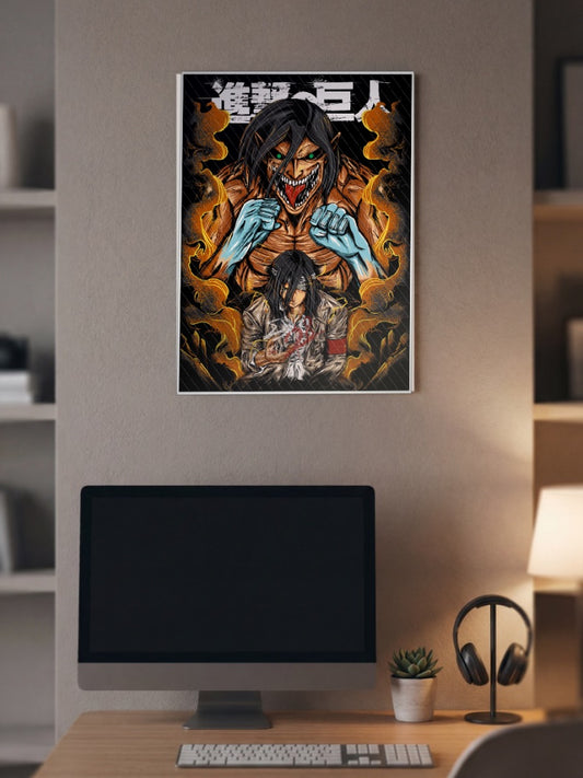 Attack on Titan: Eren with Titan | Eren Yeager | Anime Poster