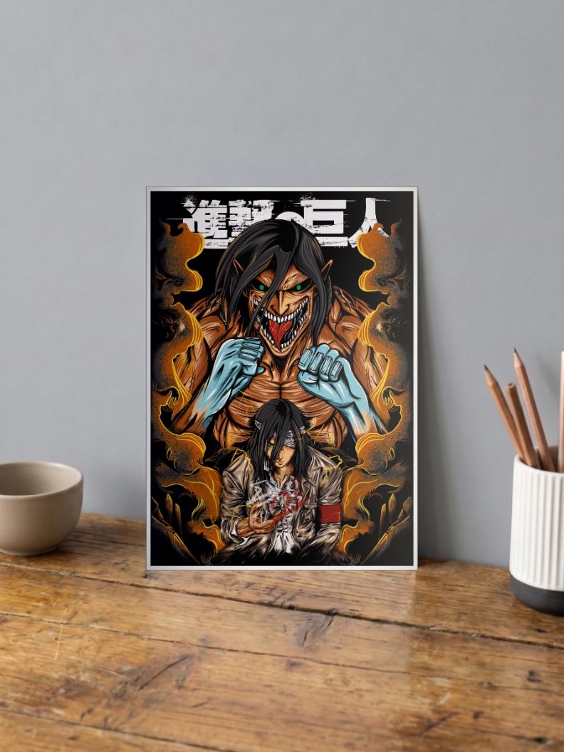 Attack on Titan: Eren with Titan | Eren Yeager | Anime Poster