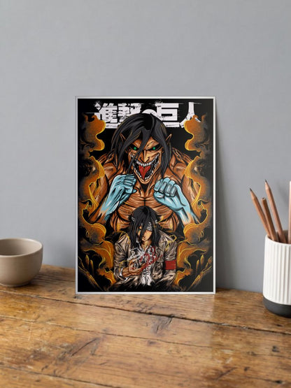 Attack on Titan: Eren with Titan | Eren Yeager | Anime Poster