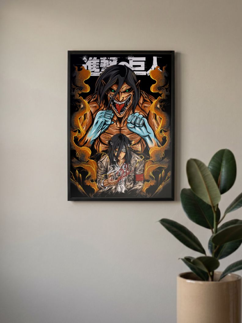 Attack on Titan: Eren with Titan | Eren Yeager | Anime Poster