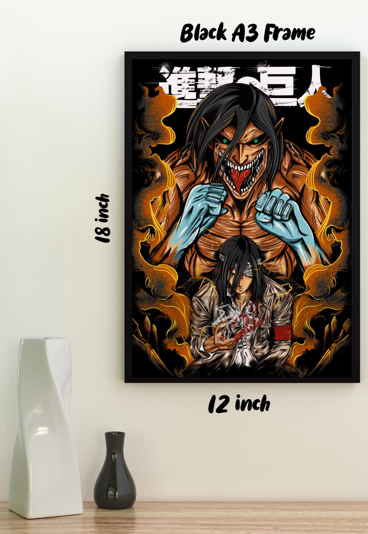 Attack on Titan: Eren with Titan | Eren Yeager | Anime Poster