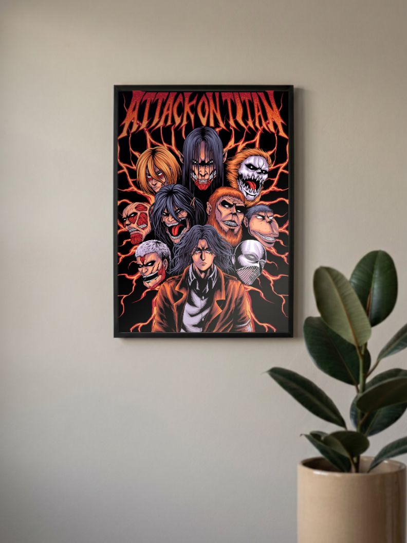“Attack on Titan: All Titan with Eren | Eren Yeager | Anime Poster