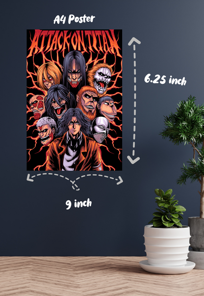 “Attack on Titan: All Titan with Eren | Eren Yeager | Anime Poster