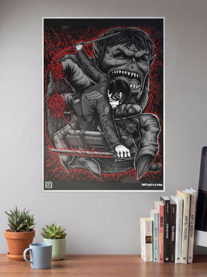 Levi Vs Beast Titan Poster