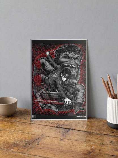 Levi Vs Beast Titan Poster