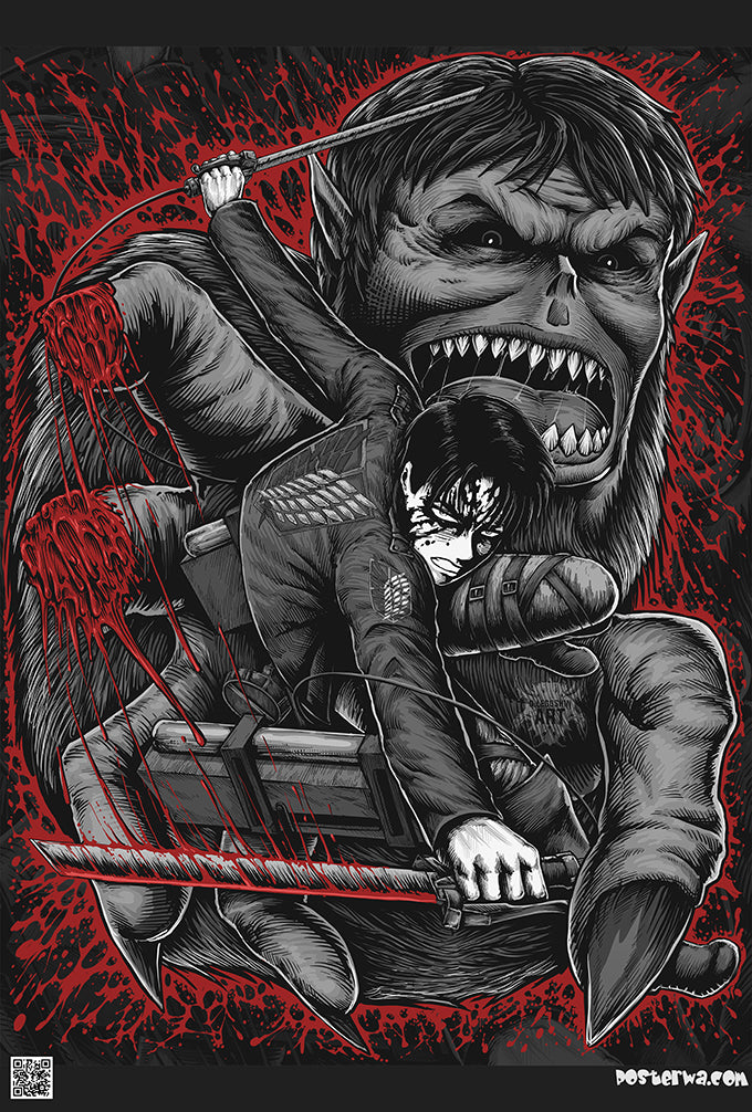 Levi Vs Beast Titan Poster