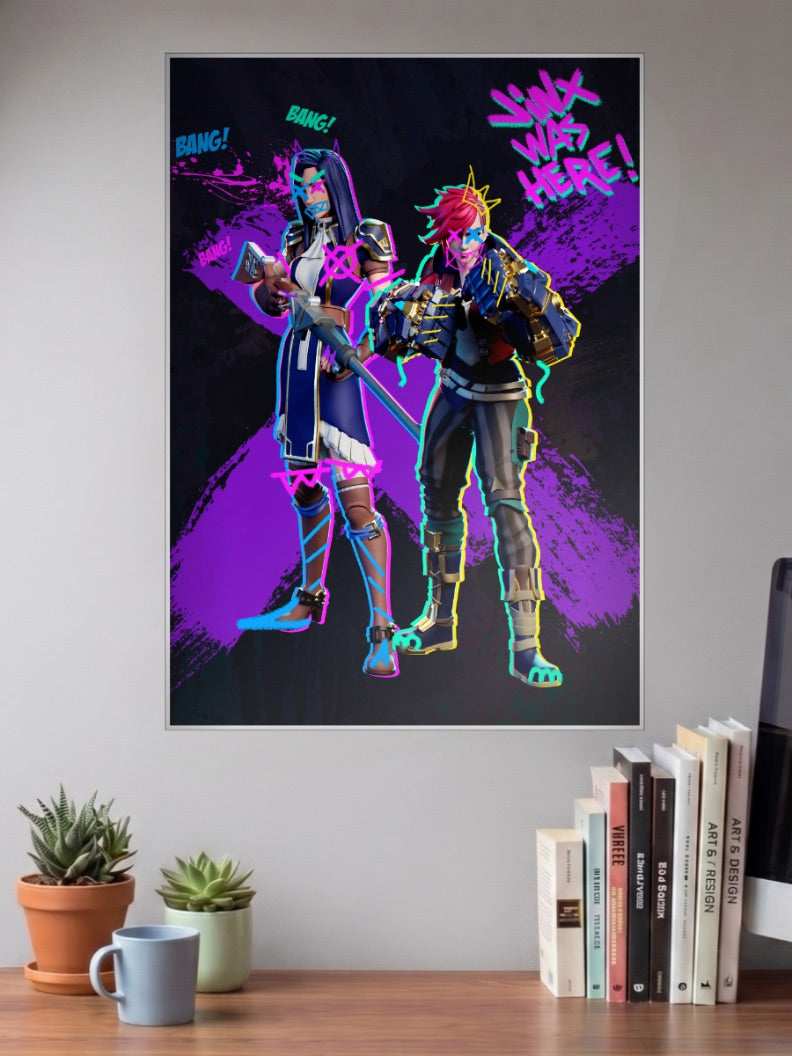 Arcane Vi and Caitlyn Anime Poster