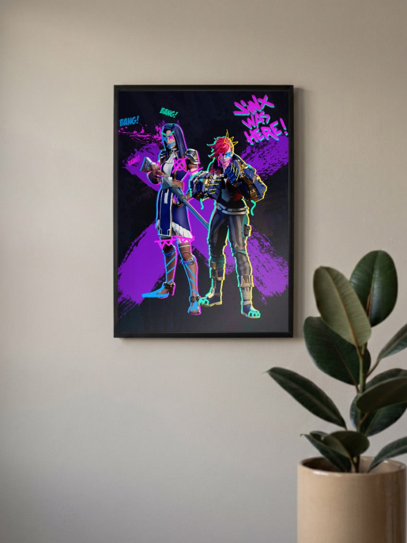 Arcane Vi and Caitlyn Anime Poster