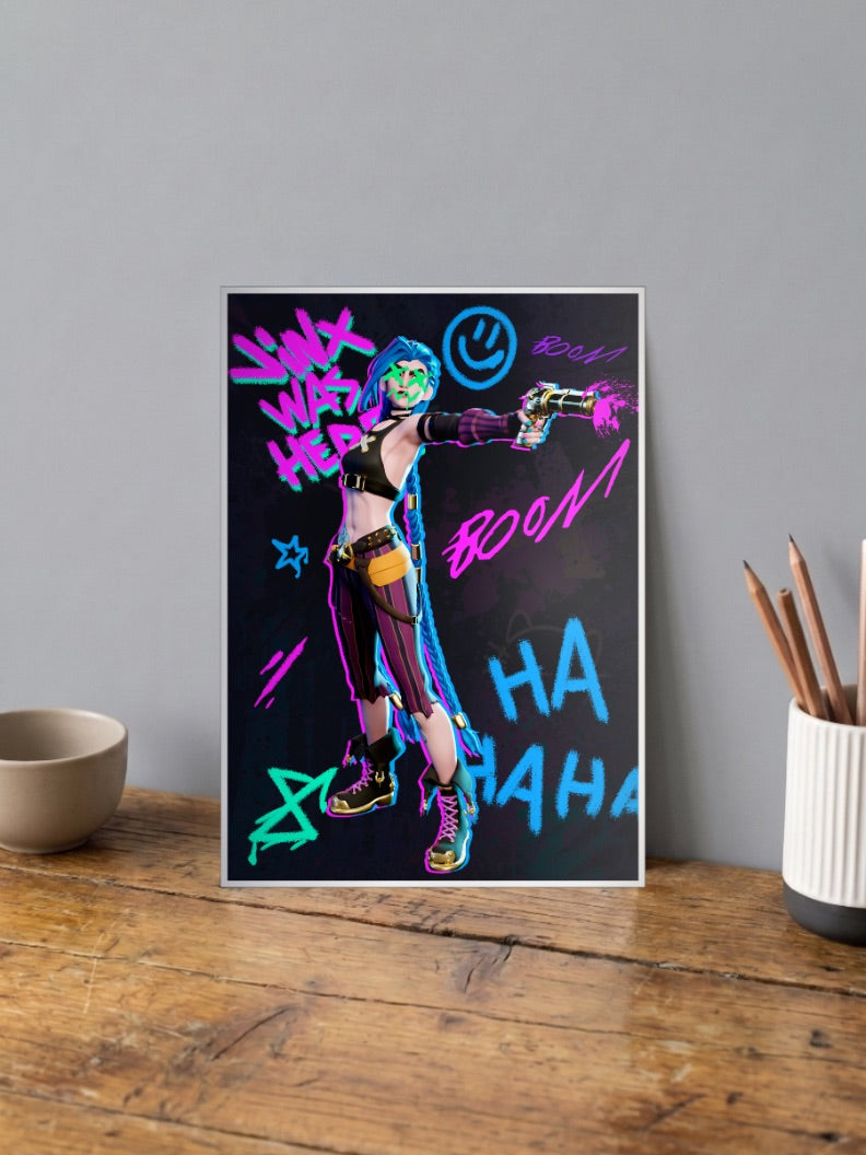 Arcane Jinx Portrait Anime Poster