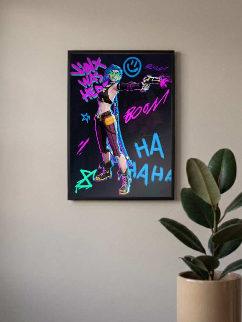 Arcane Jinx Portrait Anime Poster