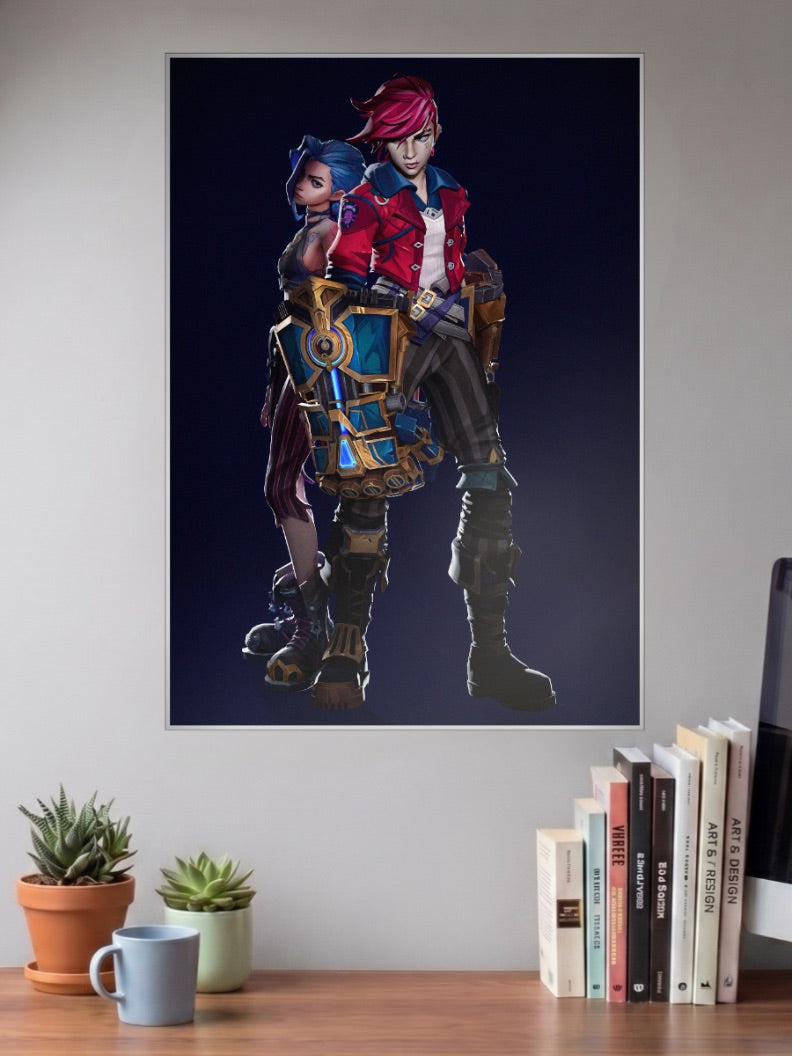Arcane Jinx Vi Sisters Anime Poster