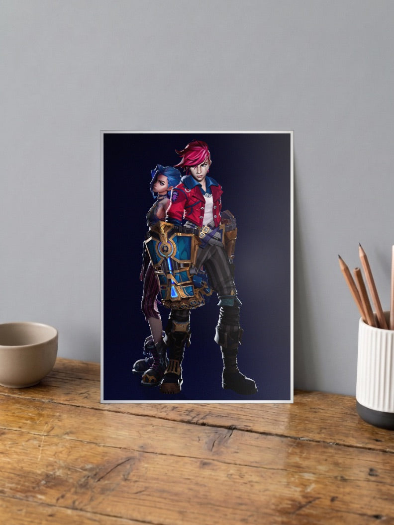 Arcane Jinx Vi Sisters Anime Poster