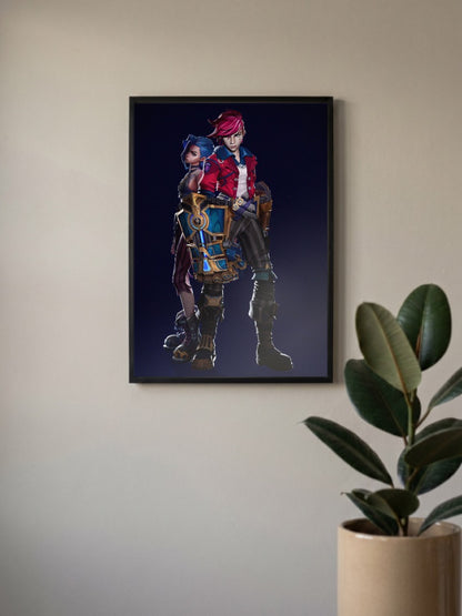 Arcane Jinx Vi Sisters Anime Poster