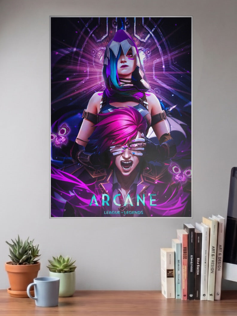 Arcane Jinx Vi Combo Anime Poster