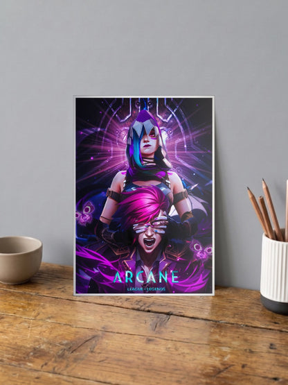 Arcane Jinx Vi Combo Anime Poster