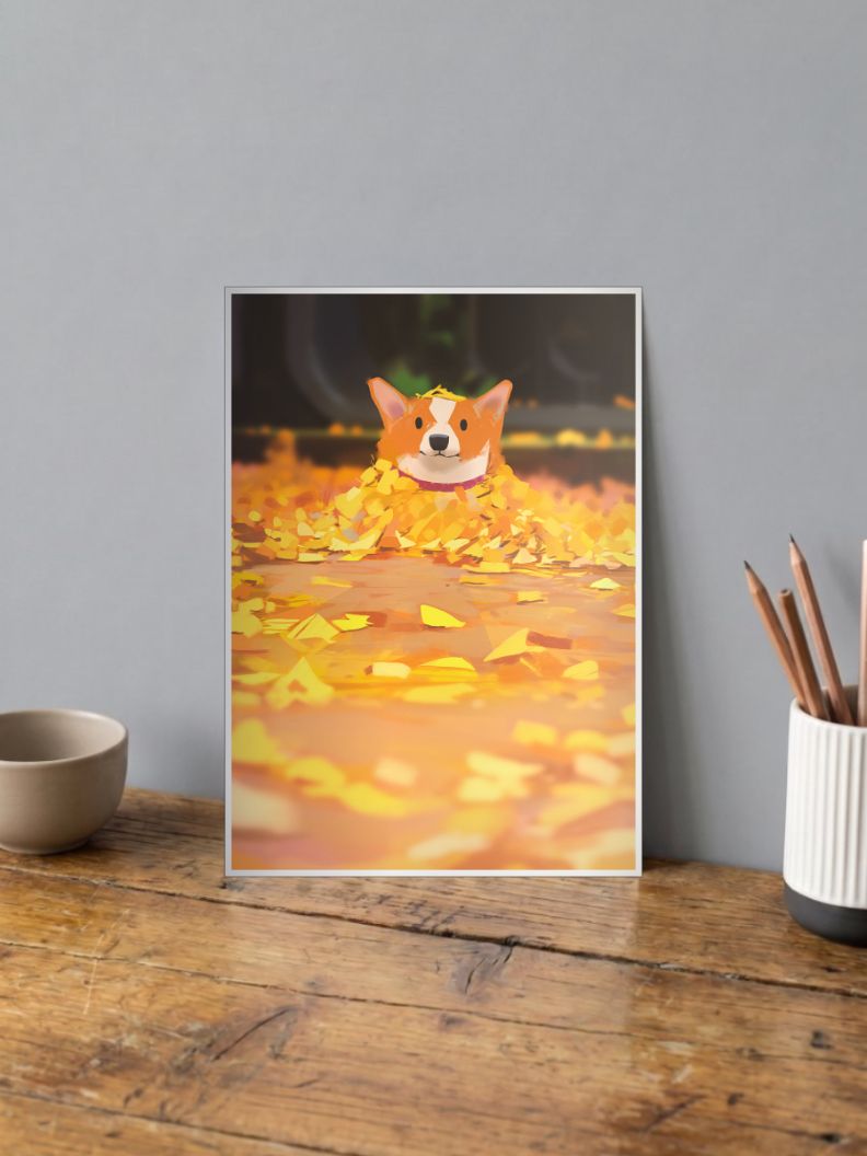 Cute Orange Dog Poster