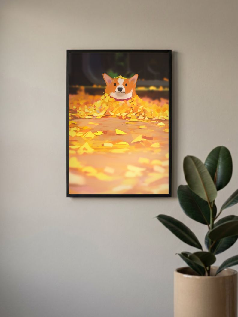 Cute Orange Dog Poster