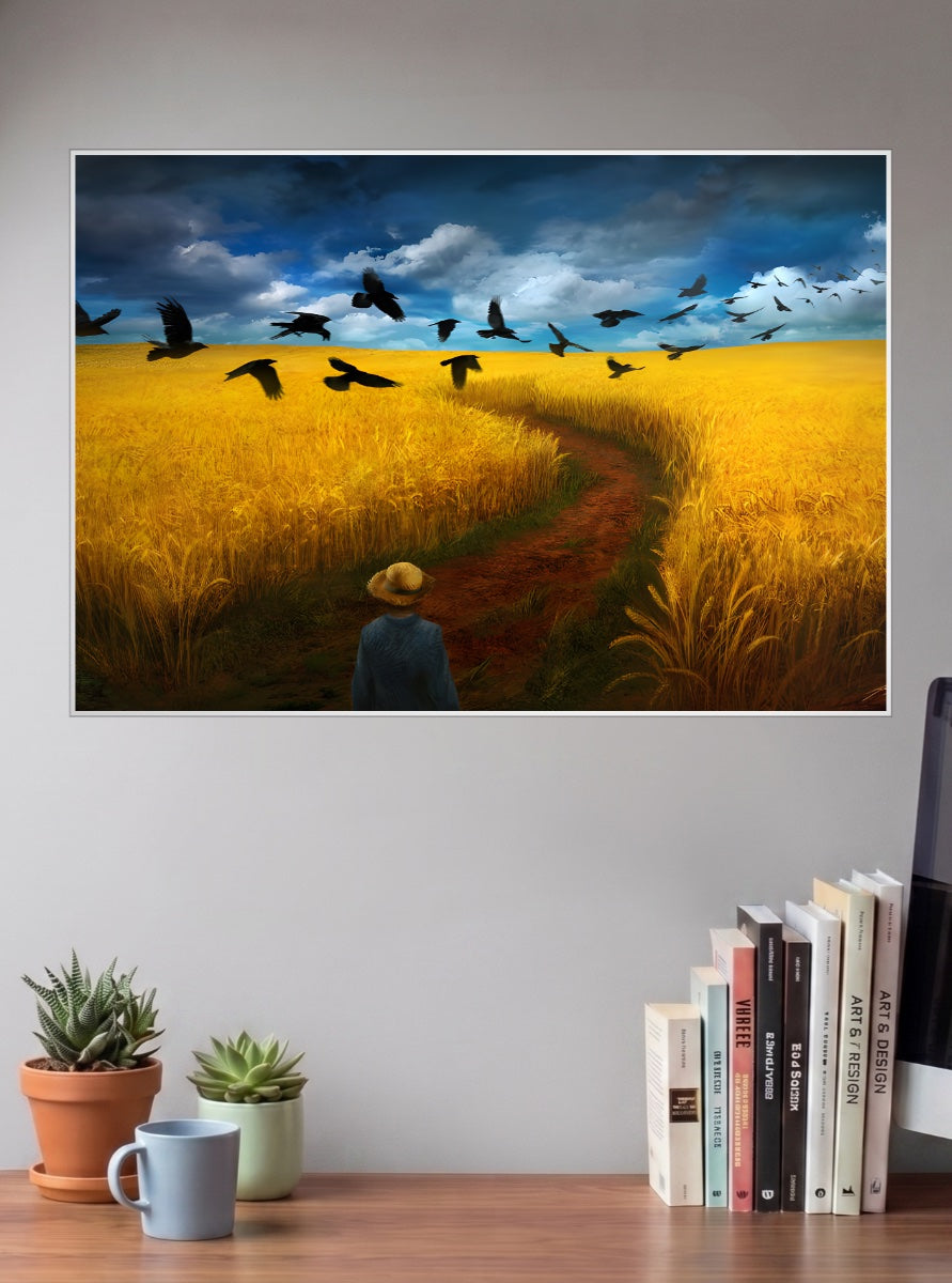 Wheatfield With Crows Vintage Poster