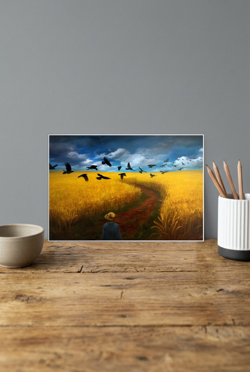 Wheatfield With Crows Vintage Poster