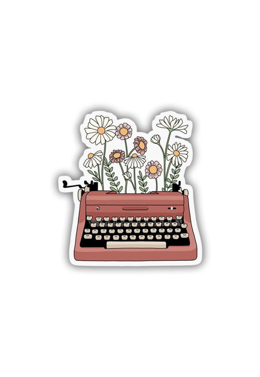 Typewriter flowers Sticker