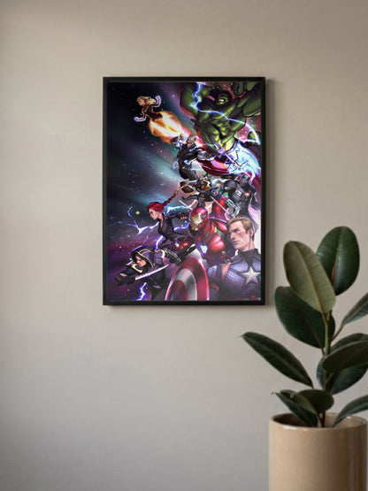 Avengers Full Squad Art Poster
