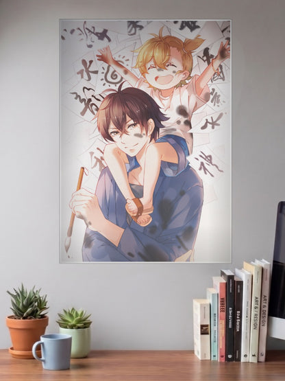 Handa and Naru Barakamon Anime Poster