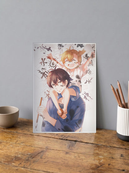 Handa and Naru Barakamon Anime Poster