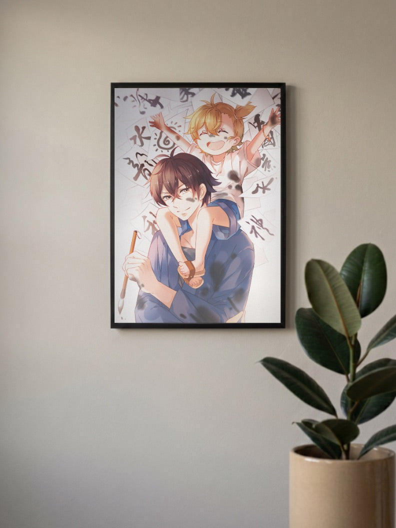 Handa and Naru Barakamon Anime Poster
