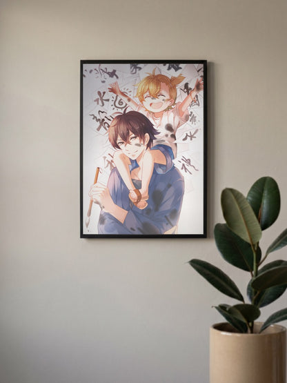 Handa and Naru Barakamon Anime Poster