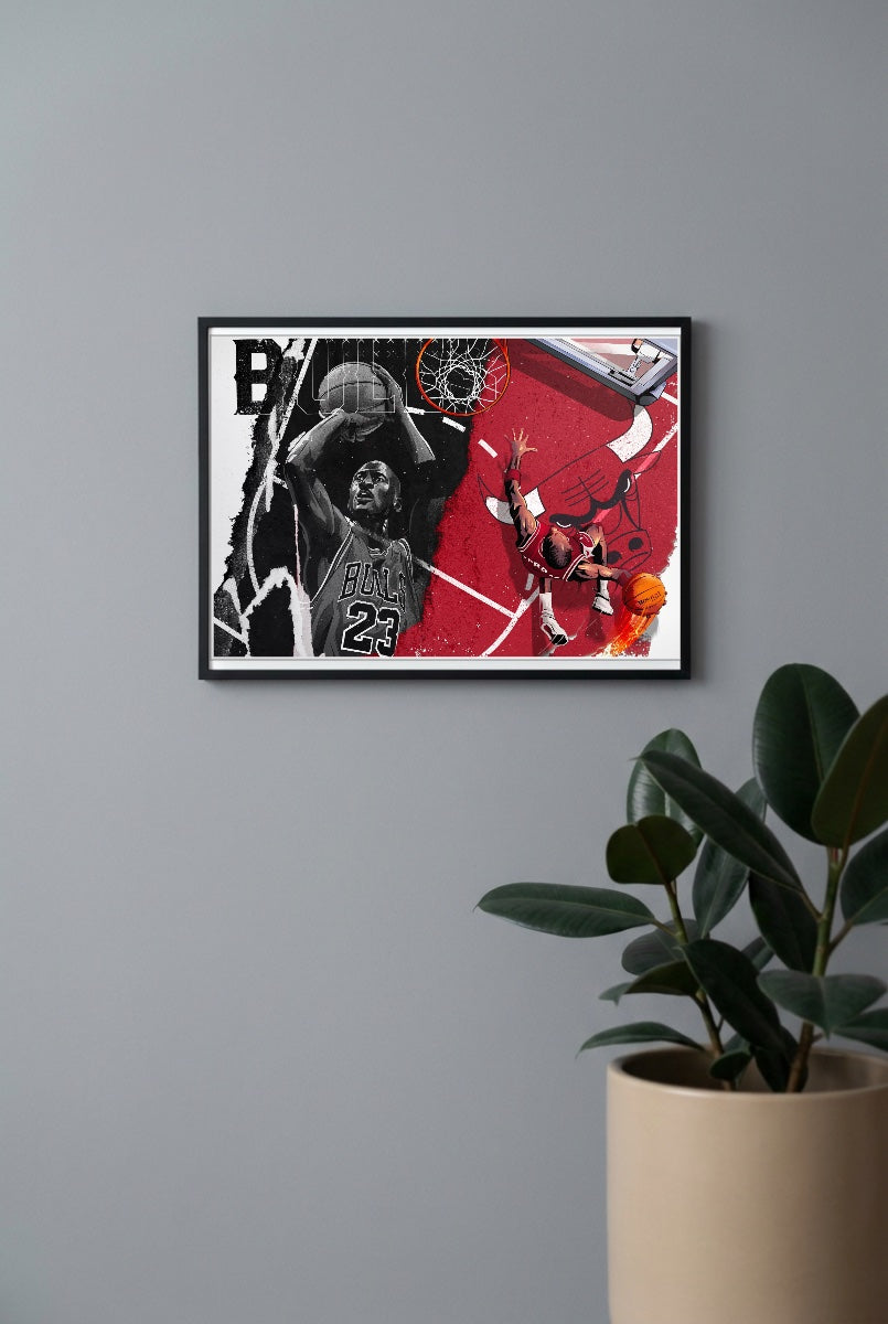 Michael Jordan Bulls Basketball Poster