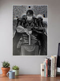 Guts Berserk Black And White Poster