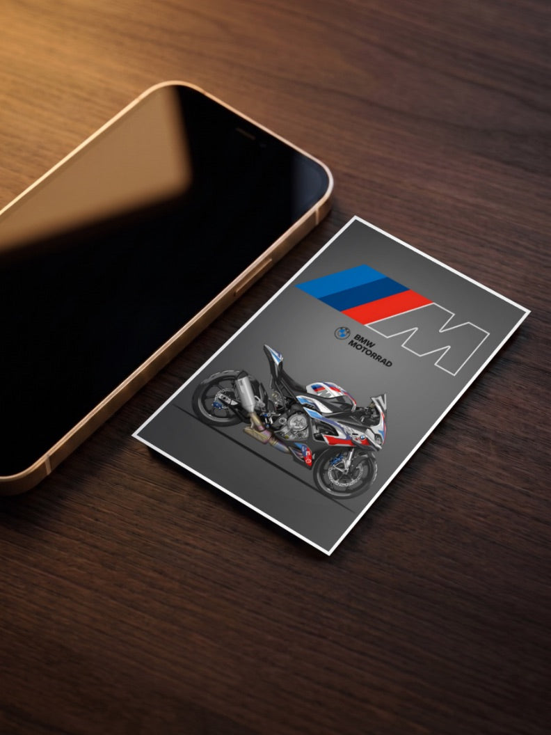 Boxer Power BMW Motorrad Bikes Poster as a pocket poster, sized to fit behind a phone case