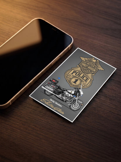American Iron Harley Davidson Bikes Poster as a pocket poster, sized to fit behind a phone case