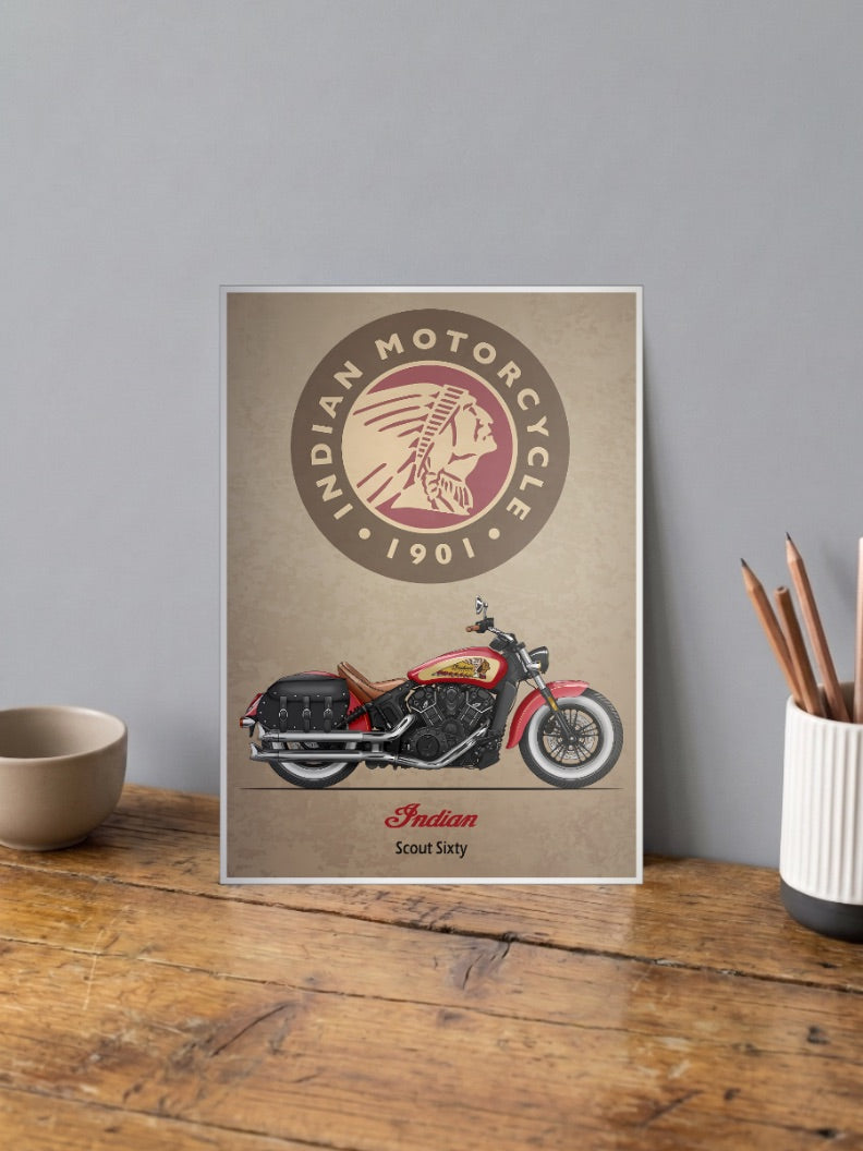 Two Wheel Thunder Indian 1901 Bikes Poster