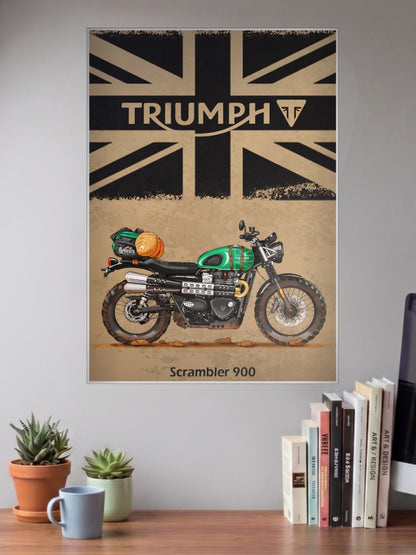 British Bulldog Triumph Scrambler 900 Bikes Poster