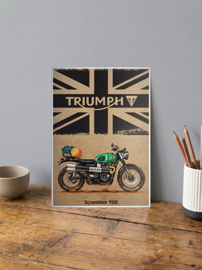 British Bulldog Triumph Scrambler 900 Bikes Poster