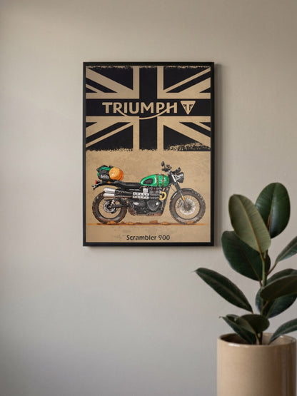 British Bulldog Triumph Scrambler 900 Bikes Poster