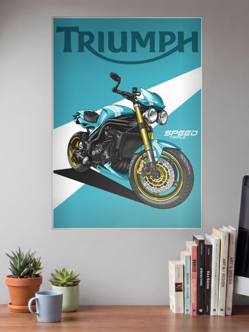 Bonnie Spirit Triumph Speed Triple Bikes Poster