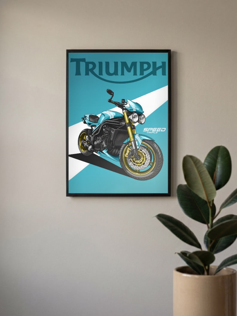 Bonnie Spirit Triumph Speed Triple Bikes Poster