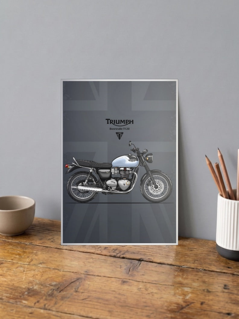 Modern Classic Triumph Bonneville Bikes Poster