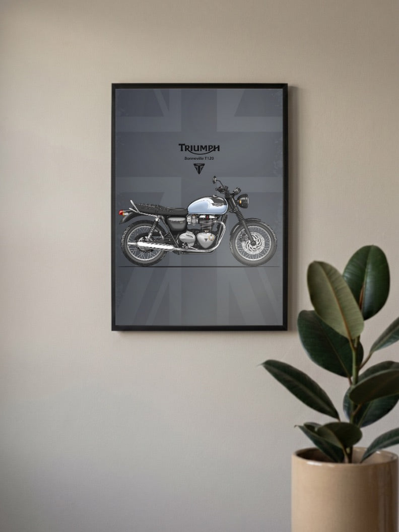 Modern Classic Triumph Bonneville Bikes Poster