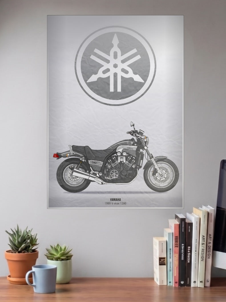 Blue Streak Yamaha 1999 V Max 1200 Bikes Poster