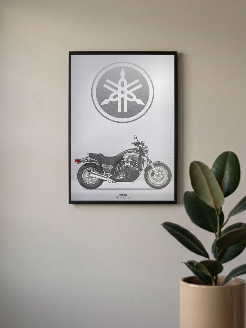Blue Streak Yamaha 1999 V Max 1200 Bikes Poster